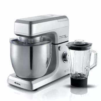 Ariete 1598 Gourmet Professional 7L Metal - Πλανητικός μίξερ με μπλέντερ - Μπολ ανοξείδωτου χάλυβα - 7 L - Γυάλινη κανάτα - 1200 Watt - 6 ταχύτητες