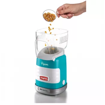 Ariete 2956, Pop Corn Party Time, Μηχανή ποπ κορν, σκάει 60 g καλαμπόκι για ποπ κορν σε 2 λεπτά με ζεστό αέρα, χωρίς λιπαρά, 1000 Watt, Μπλε