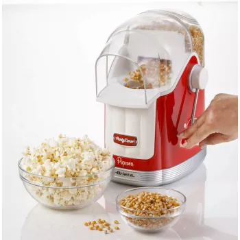 Ariete 2958 Pop Corn Maker Party Time, Μηχανή ποπ κορν με μοχλό, 1100 Watt, χωρητικότητα 600 g, παρασκευή με ζεστό αέρα χωρίς λιπαρά, Κόκκινο