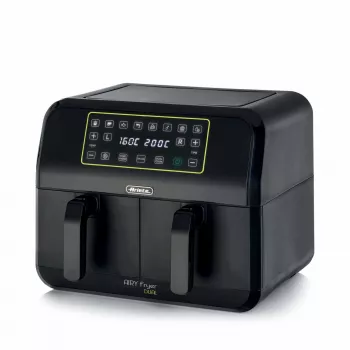 Ariete 4623 Airy Fryer Dual, Φριτέζα αέρα με διπλό καλάθι, 1700 W, χωρητικότητα 8 l, 3 λειτουργίες μαγειρέματος, Ψηφιακό πάνελ αφής LED, 8 προεπιλεγμένα προγράμματα, Χρονοδιακόπτης, 2 καλάθια, Μαύρο