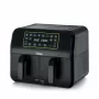 Ariete 4623 Airy Fryer Dual, Φριτέζα αέρα με διπλό καλάθι, 1700 W, χωρητικότητα 8 l, 3 λειτουργίες μαγειρέματος, Ψηφιακό πάνελ αφής LED, 8 προεπιλεγμένα προγράμματα, Χρονοδιακόπτης, 2 καλάθια, Μαύρο