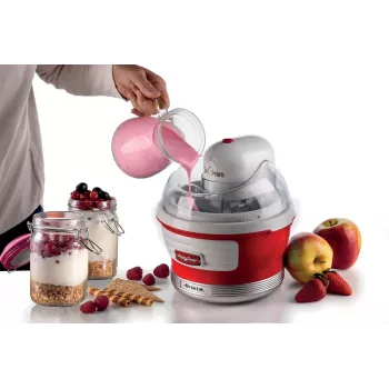 Ariete 643 Μηχανή παγωτού Party Time, Μηχανή παγωτού, 12 W, χωρητικότητα 1,5 L, αφαιρούμενο δοχείο με διπλή μόνωση, χρόνος παρασκευής 30 λεπτά, καπάκι για προσθήκη υλικών, Κόκκινο