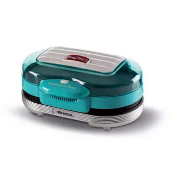 Ariete 205 Hamburger Maker Party Time, Μηχανή χάμπουργκερ, 1200 W, Διπλές αντικολλητικές πλάκες, 2 θήκες, Εύκολο καθάρισμα, μπλε