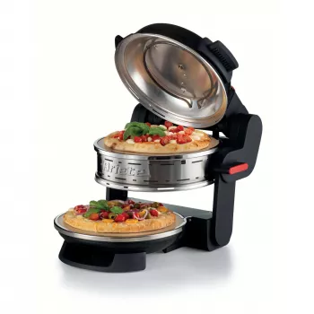 Ariete 927 Pizzeria , Διπλός φούρνος πίτσας, 2 πίτσες σε 4 λεπτά, 2300 W, 2 πυρίμαχες πέτρες, 2 θερμοστάτες, Διάμετρος 32 cm, 5 βαθμίδες ψησίματος, 2 φτυάρια πίτσας ανοξείδωτου χάλυβα, Κόκκινο