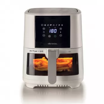 Ariete 4626 Airy Fryer 6L, Φριτέζα αέρα, 1300 W, χωρητικότητα 6 l, χωρητικότητα ψησίματος 2,5 kg, 8 προεπιλεγμένα προγράμματα, Θερμοκρασία έως 200 °C, διαφανές καλάθι για έλεγχο μαγειρέματος, Μαύρο