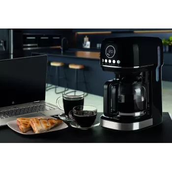 Ariete 1396 Moderna Καφετιέρα φίλτρου, American Coffee, χωρητικότητα 15 φλιτζανιών, Θερμαντική πλάκα, Οθόνη LCD, αφαιρούμενα και πλενόμενα φίλτρα, Μαύρο