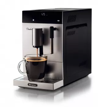 Ariete 1452 Diadema, Αυτόματη καφετιέρα, 1350 W, πίεση 19 bar, Για καφέ, Americano και ζεστό νερό, Ακροφύσιο Cappuccino, Οθόνη LED, Ρυθμιζόμενο στόμιο, Ασημί