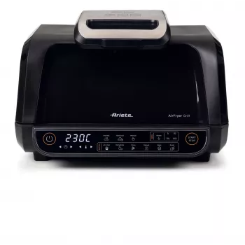 Ariete 4635 Air Fryer Grill, φριτέζα θερμού αέρα και γκριλ, γκριλ για μπριζόλα, 1700 W, χωρητικότητα 8 l, τηγάνισμα και γκριλ, 8 λειτουργίες μαγειρέματος, χρονοδιακόπτης, μαύρο