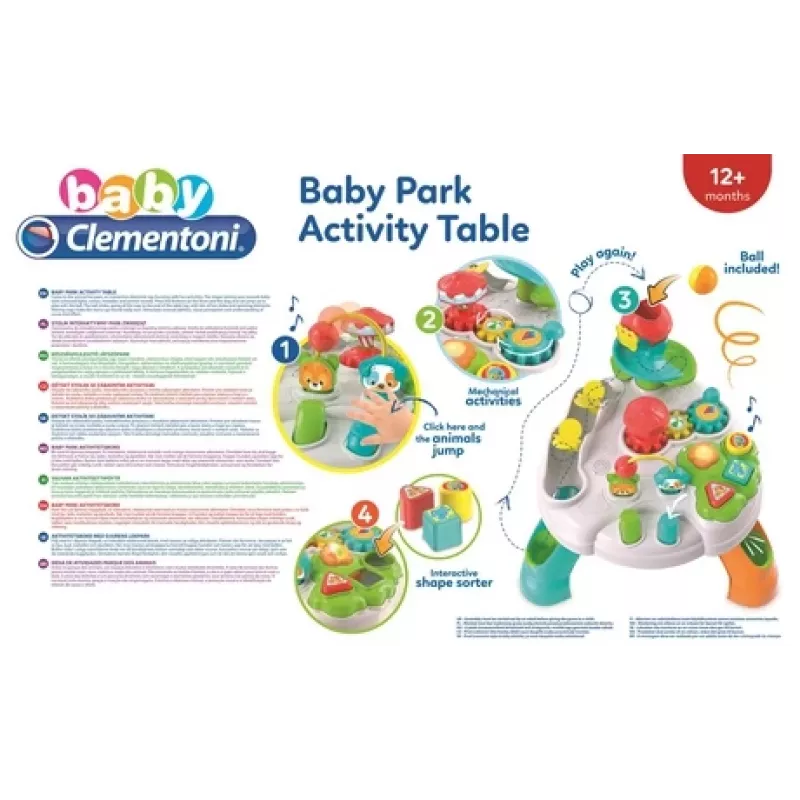 Clementoni Baby Park τραπέζι δραστηριοτήτων, 1 έτος, με ήχο, πολύχρωμο