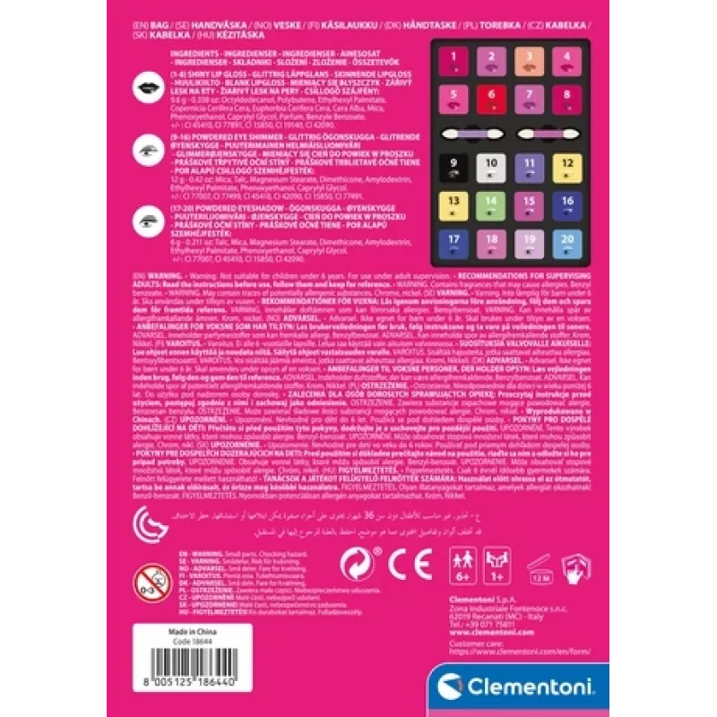 Clementoni Crazy Chic Beauty Bag, γυναικείο, 1 τεμ., 150 mm, 30 mm, 210 mm