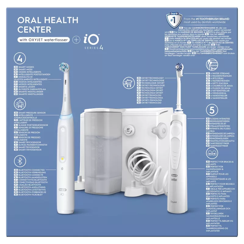 Oral-B iO4 & OxyJet Κέντρο στοματικής φροντίδας, λευκό