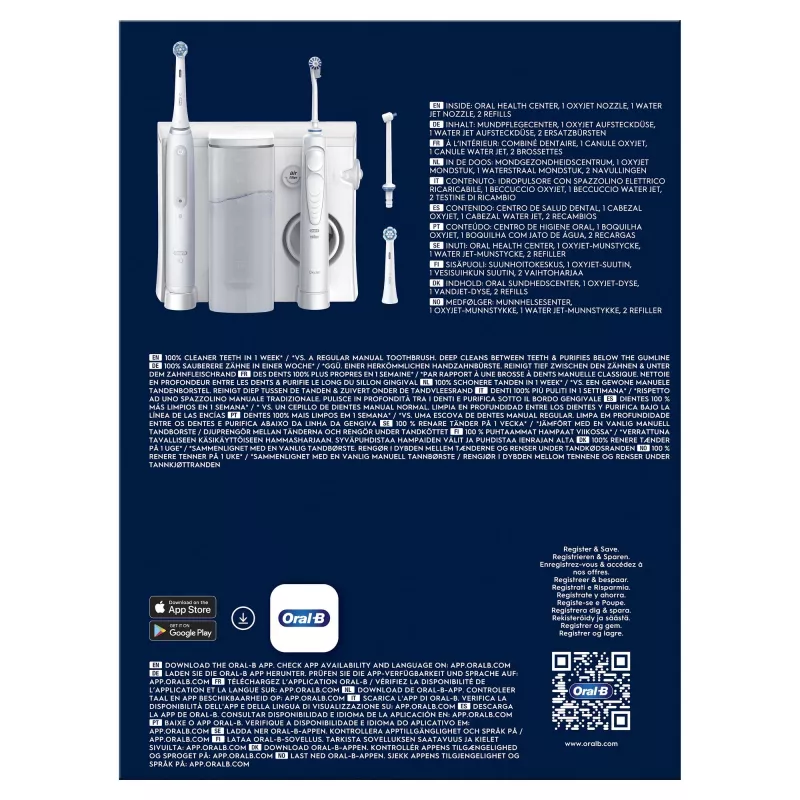 Oral-B iO4 & OxyJet Κέντρο στοματικής φροντίδας, λευκό