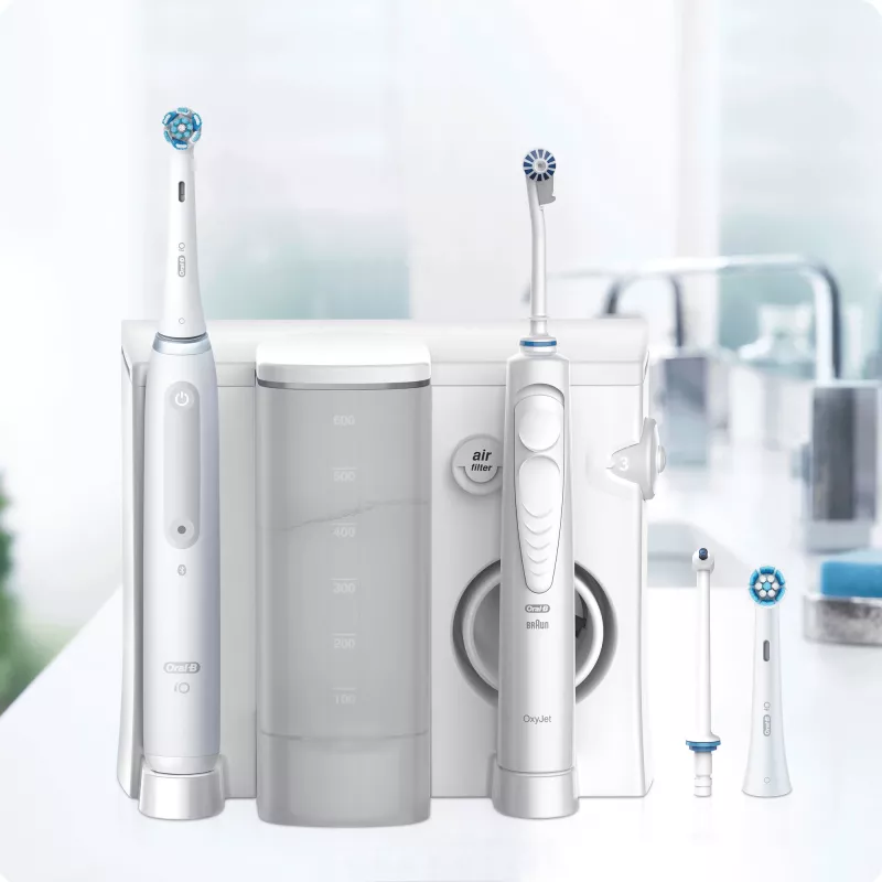 Oral-B iO4 & OxyJet Κέντρο στοματικής φροντίδας, λευκό