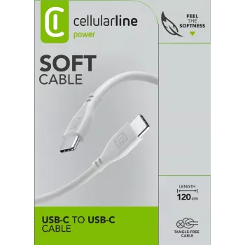 Cellularline Soft Καλώδιο 120 cm - USB-C σε USB-C Καλώδιο Soft-Touch