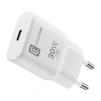 Cellularline GAN Φορτιστής τοίχου USB-C 30W PD USB-C 30W PD με τεχνολογία GaN