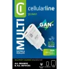 Cellularline GAN Φορτιστής τοίχου 2xUSB-C 30W PD 2xUSB-C 30W PD με τεχνολογία GaN