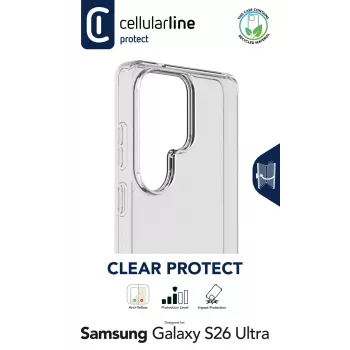Cellularline Clear Protect - Galaxy S26 Ultra Σκληρή θήκη με λαστιχένια περιγράμματα