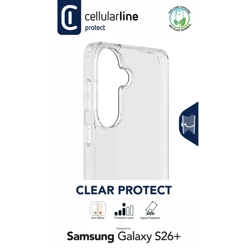 Cellularline Clear Protect - Galaxy S26+ Σκληρή θήκη με λαστιχένια περιγράμματα