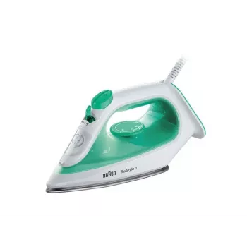 Braun TexStyle 1 SI 1040 GR Σίδερο ατμού Κεραμική πλάκα σιδερώματος 2000 W Πράσινο, Λευκό