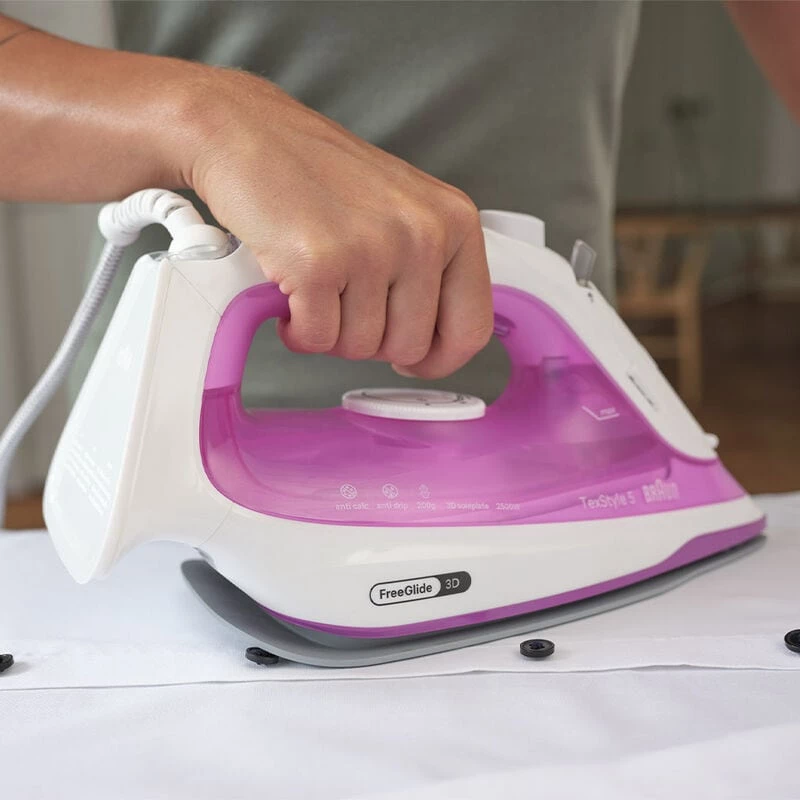 Braun TexStyle 5 SI 5225 Σίδερο ατμού 2500 W Ροζ, Λευκό