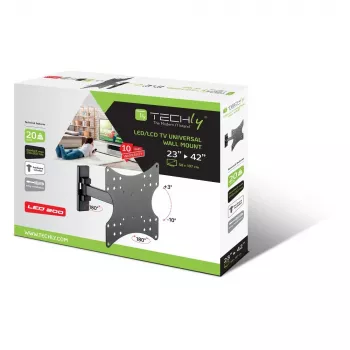 Techly ICA-LCD 2901E Βάση τοίχου/βάση TV 106,7 cm (42 ίντσες) Μαύρο