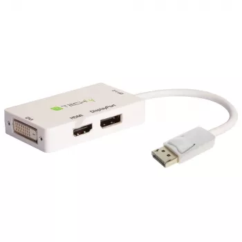 Techly IADAP DP-COMBOF3 Καλώδιο βίντεο - προσαρμογέας DisplayPort DisplayPort + DVI + HDMI Λευκό