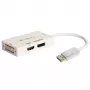 Techly IADAP DP-COMBOF3 Καλώδιο βίντεο - προσαρμογέας DisplayPort DisplayPort + DVI + HDMI Λευκό