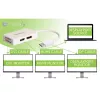 Techly IADAP DP-COMBOF3 Καλώδιο βίντεο - προσαρμογέας DisplayPort DisplayPort + DVI + HDMI Λευκό