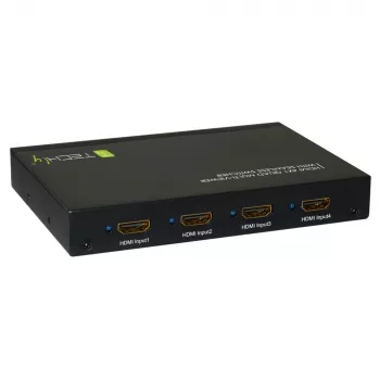 Techly HDMI 4x1 Multiviewer με αδιάλειπτο διακόπτη, HDMI, Μέταλλο, Μαύρο, 60 Hz, 1080p, 2,25 Gbit/s