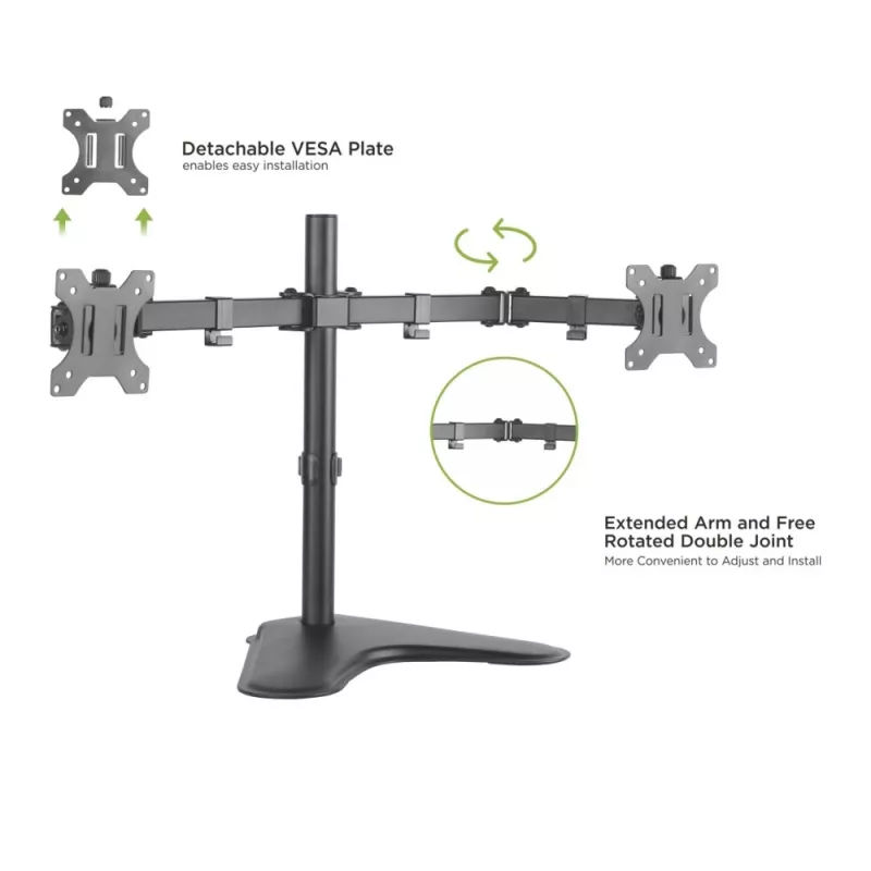 Techly ICA-LCD 2524 Βάση οθόνης / βάση 81,3 cm (32 ίντσες) Τραπέζι Μαύρο