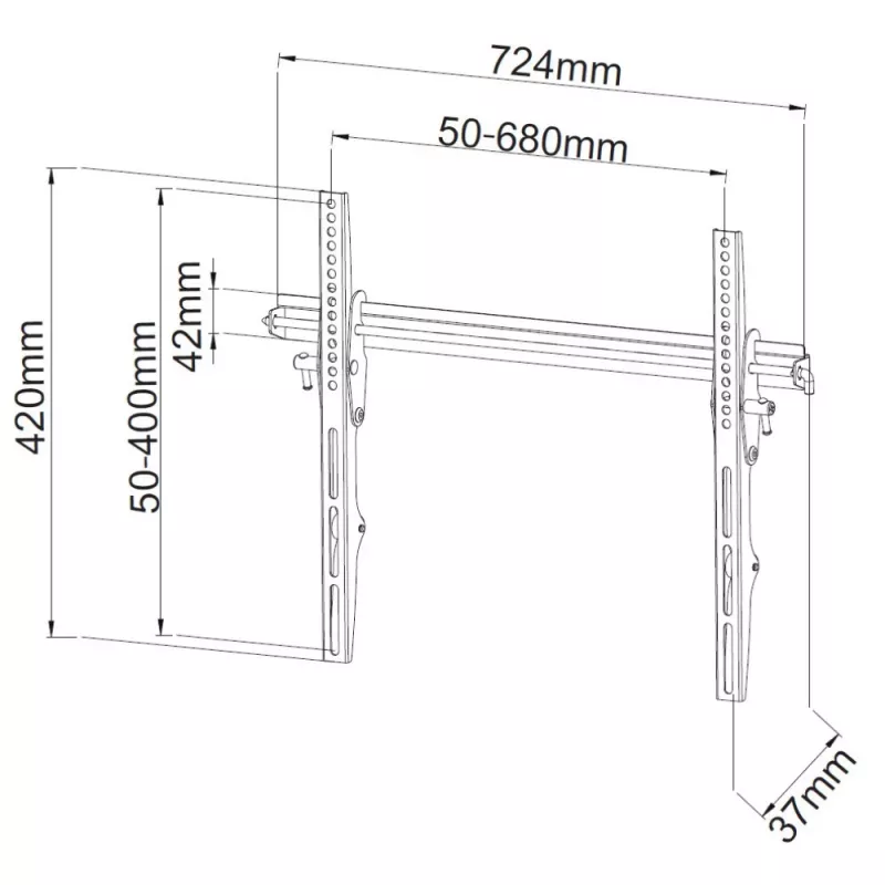 Techly ICA-PLB-133LTY 165.1 cm (65 ίντσες) Μαύρο