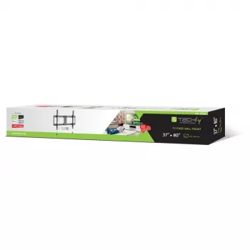 Techly Σταθερή βάση τοίχου για LED-TV LCD 37-80 ίντσες, 94 cm (37 ίντσες), 2,03 m (80 ίντσες), 70 kg, 200 x 200 mm, 600 x 400 mm, Μαύρο