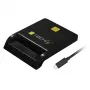 Techly Συμπαγής αναγνώστης/εγγραφέας smartcard USB-C™ Λευκό, USB 2.0, 1,5 m, Μαύρο, 102 g
