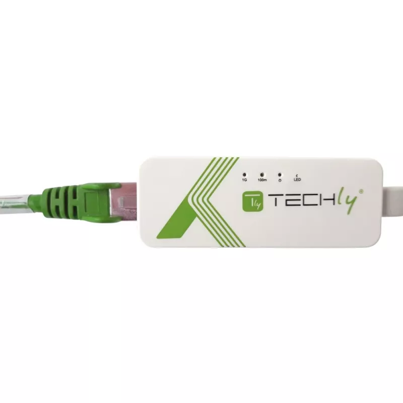 Techly Προσαρμογέας USB 3.1 Type-C σε RJ45 Gigabit Ethernet, Λευκό