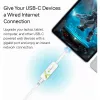 Techly Προσαρμογέας USB 3.1 Type-C σε RJ45 Gigabit Ethernet, Λευκό