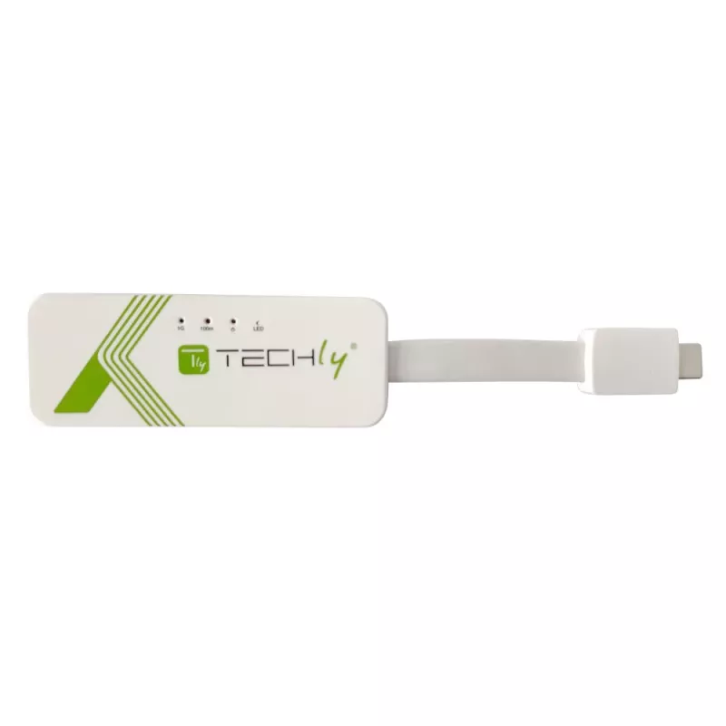 Techly Προσαρμογέας USB 3.1 Type-C σε RJ45 Gigabit Ethernet, Λευκό