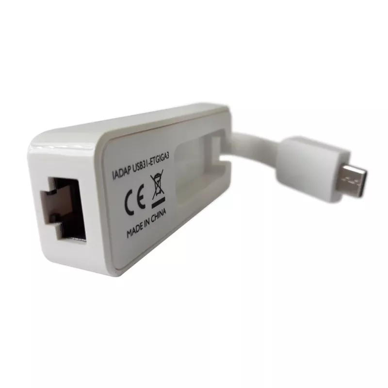 Techly Προσαρμογέας USB 3.1 Type-C σε RJ45 Gigabit Ethernet, Λευκό