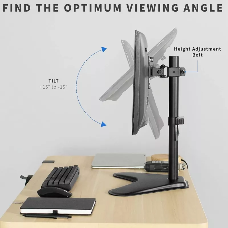 Techly ICA-LCD 2500 Βάση/στήριγμα οθόνης 68,6 cm (27 ίντσες) Γραφείο Μαύρο