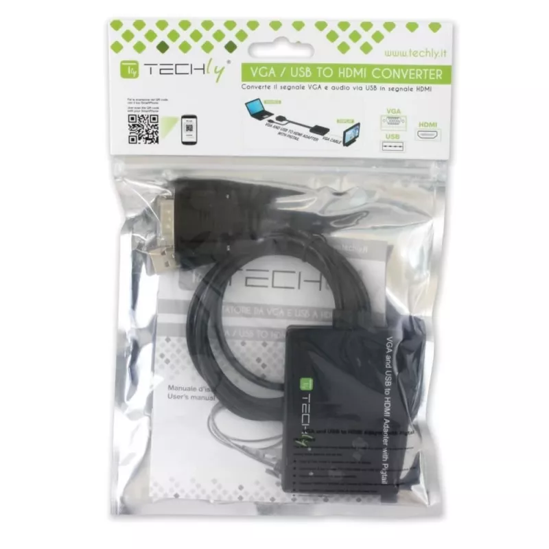 Techly Μετατροπέας καλωδίου SVGA και ήχου σε HDMI IDATA HDMI-VGA3