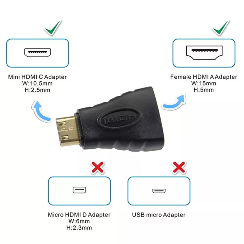 Techly HDMI σε Mini HDMI Type-C Υποδοχή/Βύσμα Αντάπτορας IADAP HDMI-MC, Mini HDMI, HDMI, Μαύρο