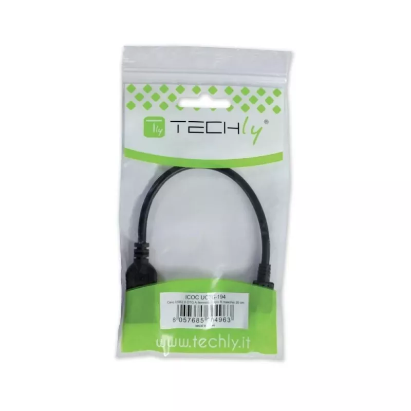Techly Καλώδιο USB2.0 OTG A-Υποδοχή / Micro-B-Βύσμα 0,2 m ICOC UOTG-194
