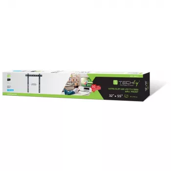 Techly Βάση τοίχου UltraSlim για LED TV LCD 23-55 ίντσες Μαύρο ICA-PLB 140M