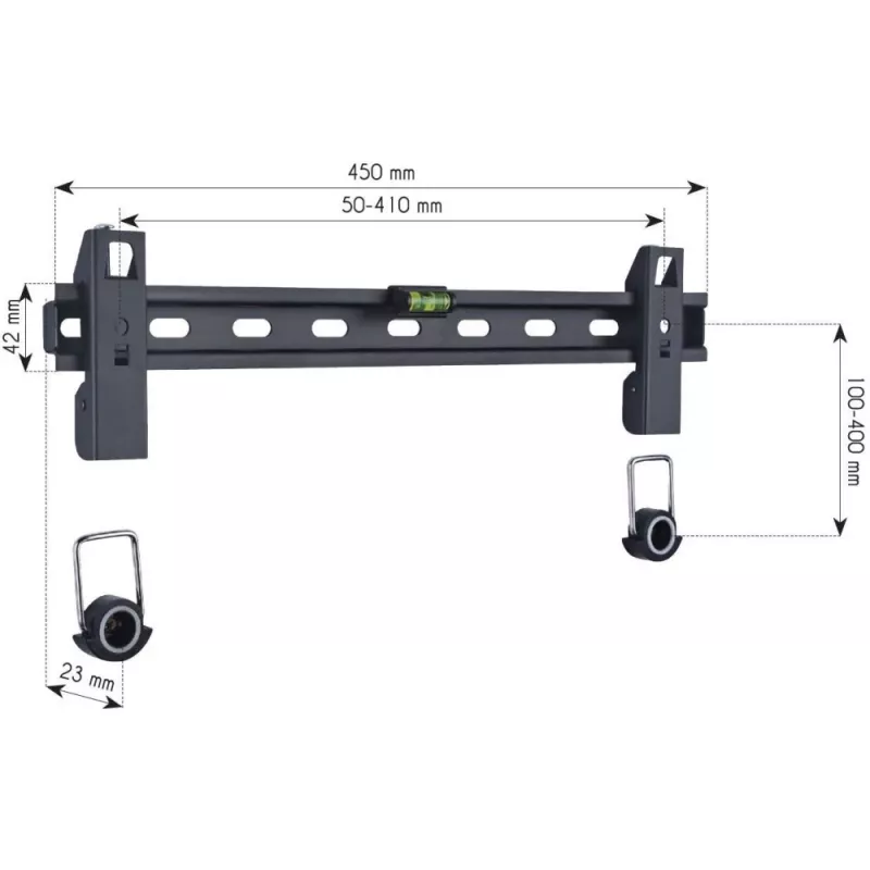 Techly 23-55 Βάση τοίχου λεπτή Fixed για LED TV LCD Μαύρο ICA-PLB 139M