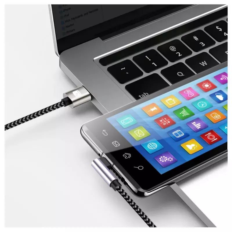 Techly ICOC MU2AC9-020-AL Καλώδιο USB USB 2.0 2 m USB A USB C Γκρι, Μαύρο