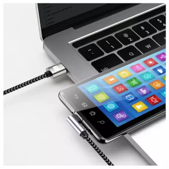 Techly ICOC MU2CC9-005-AL Καλώδιο USB USB 2.0 0,5 m USB C Γκρι, Μαύρο