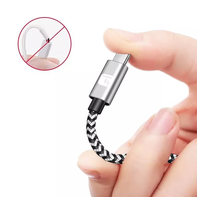 Techly ICOC MU2CC9-020-AL Καλώδιο USB USB 2.0 2 m USB C Γκρι, Μαύρο