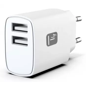 Techly IPW-USB-12W2A Φορτιστής φορητών συσκευών Ακουστικά, Φορητό ηχείο, Powerbank, Smartphone, Tablet Λευκό AC Εσωτερικού χώρου
