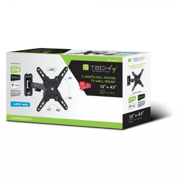 Techly ICA-LCD 421 Βάση/στήριγμα τοίχου TV 106,7 cm (42 ίντσες) Μαύρο