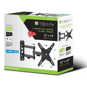 Techly ICA-LCD 423 Βάση/στήριγμα τοίχου TV 106,7 cm (42 ίντσες) Μαύρο