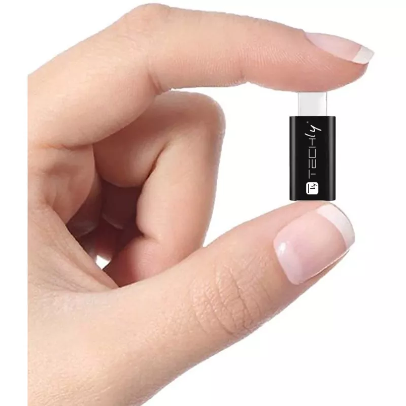 Techly IADAP USBC-MBKT Προσαρμογέας καλωδίου Micro-USB Μαύρο